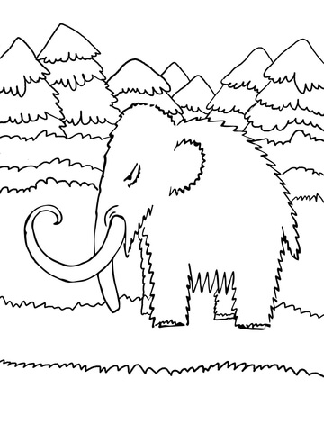 Cute Baby Mammoth Coloring Page